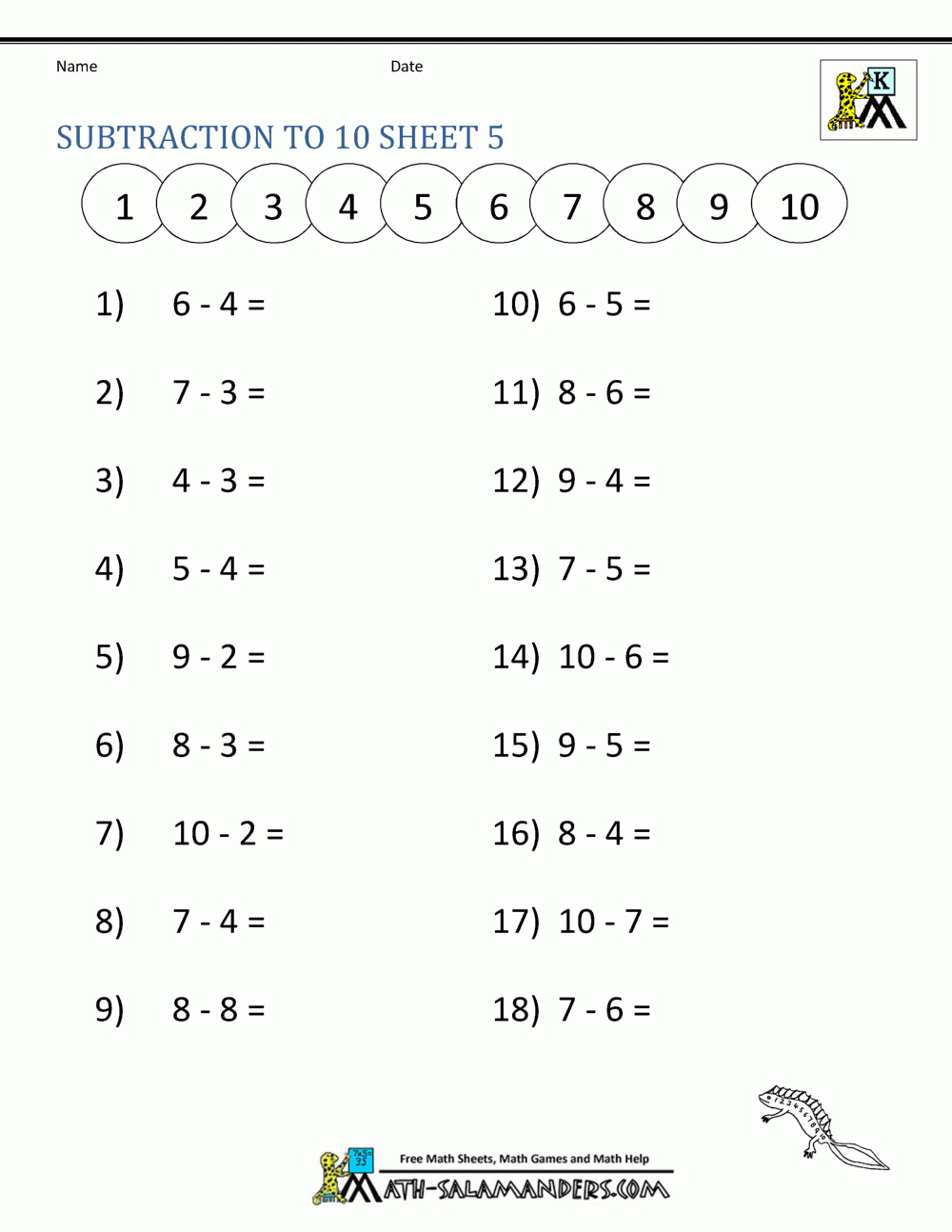Addition And Subtraction Worksheets For Kindergarten inside Free Printable 9 Years Old Maths Worksheets