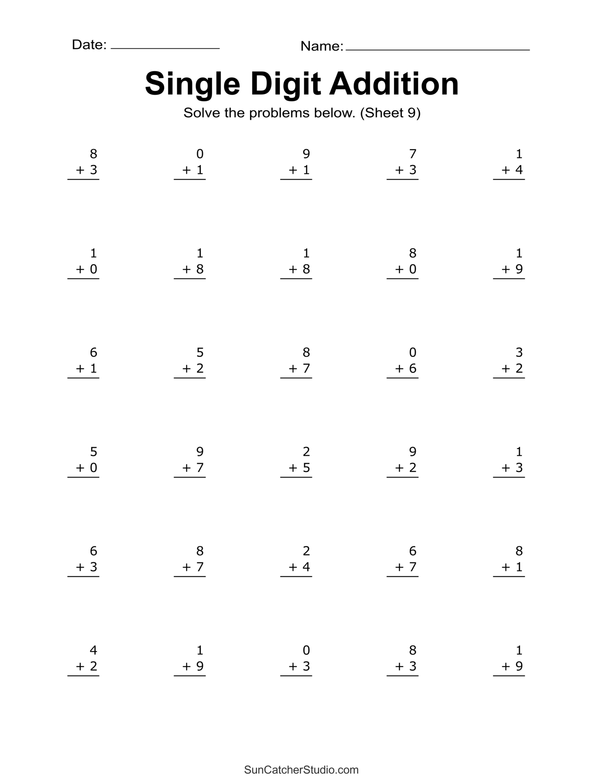 Addition Worksheets (Free Printable Easy Math Problems) – Free pertaining to Basic Addition Worksheets Free Printable