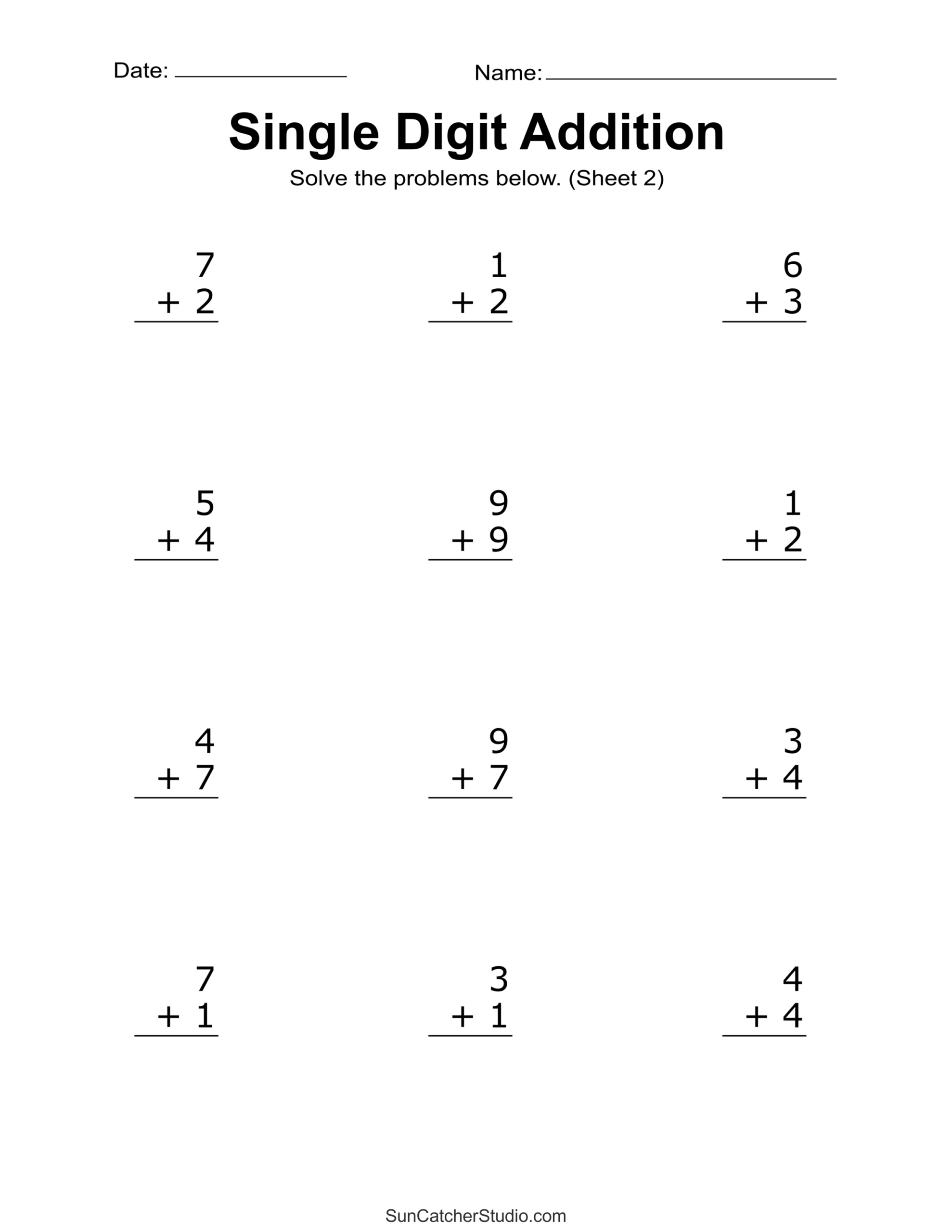 Addition Worksheets (Free Printable Easy Math Problems) – Free pertaining to Free Addition Worksheets Printable