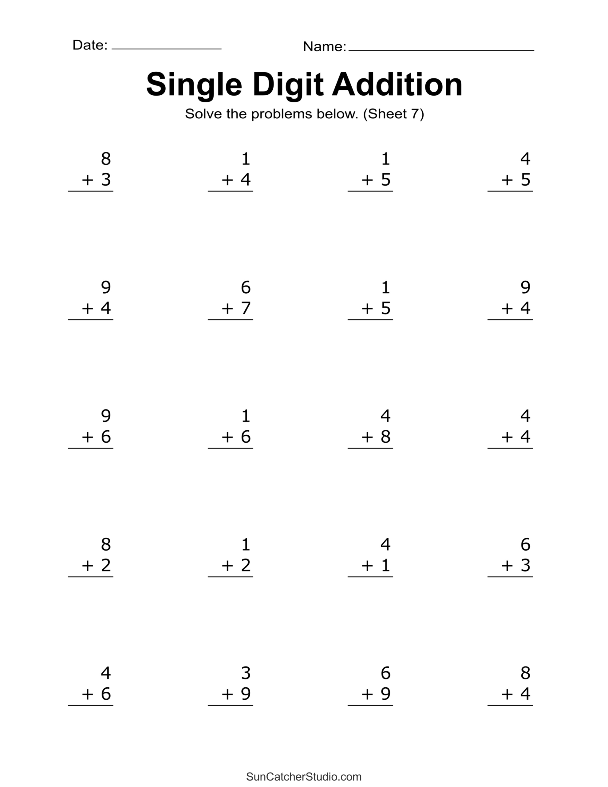 Addition Worksheets (Free Printable Easy Math Problems) – Free regarding Free Printable Addition Worksheets For Kindergarten