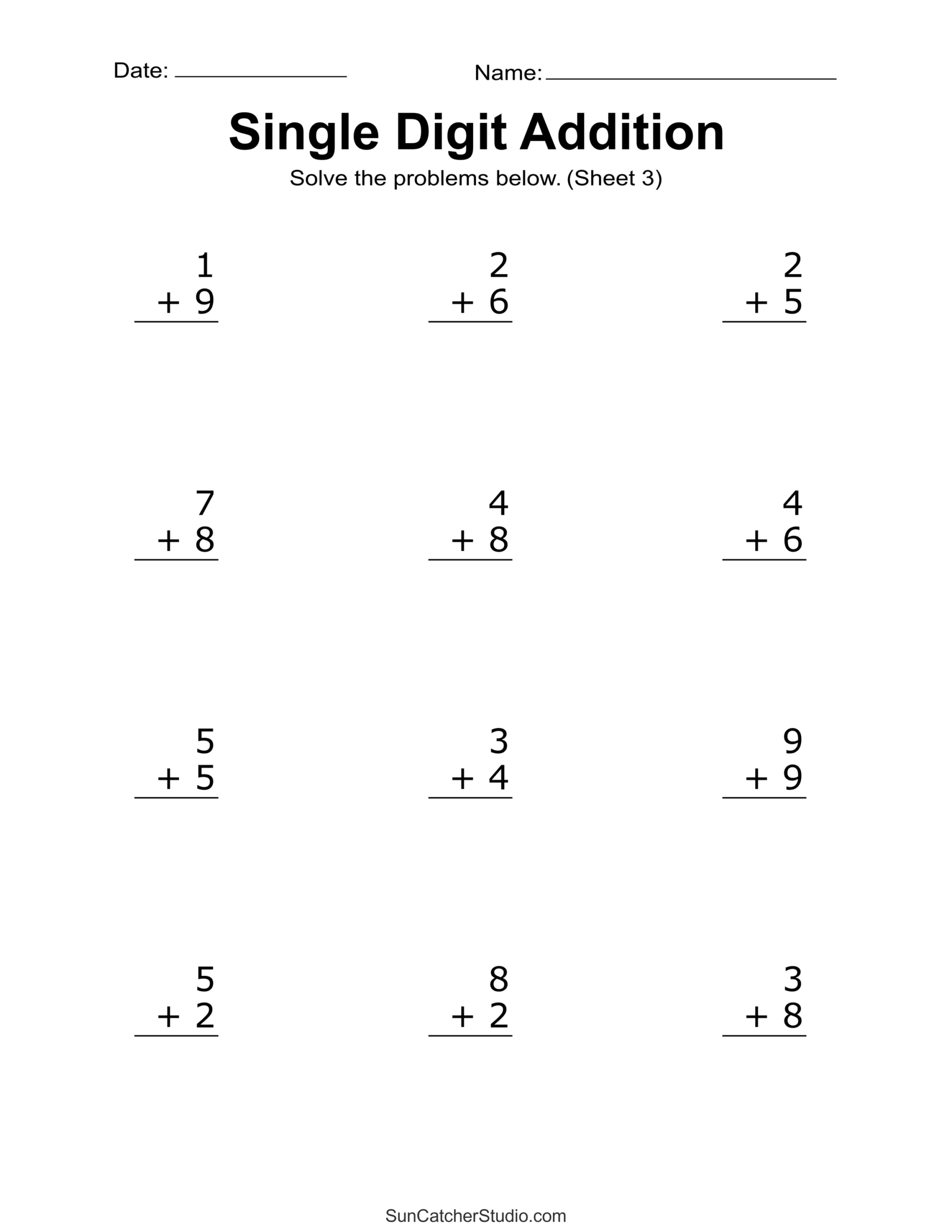 Addition Worksheets (Free Printable Easy Math Problems) – Free with regard to Free Printable 1St Grade Math Worksheets
