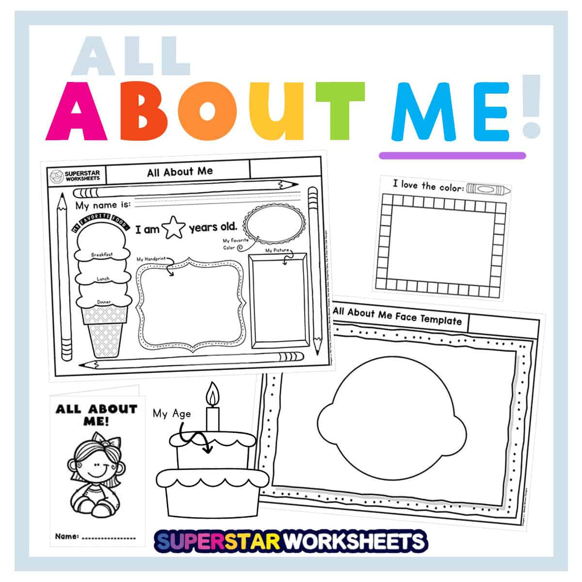 All About Me Template - Superstar Worksheets regarding All About Me Worksheets Free Printable