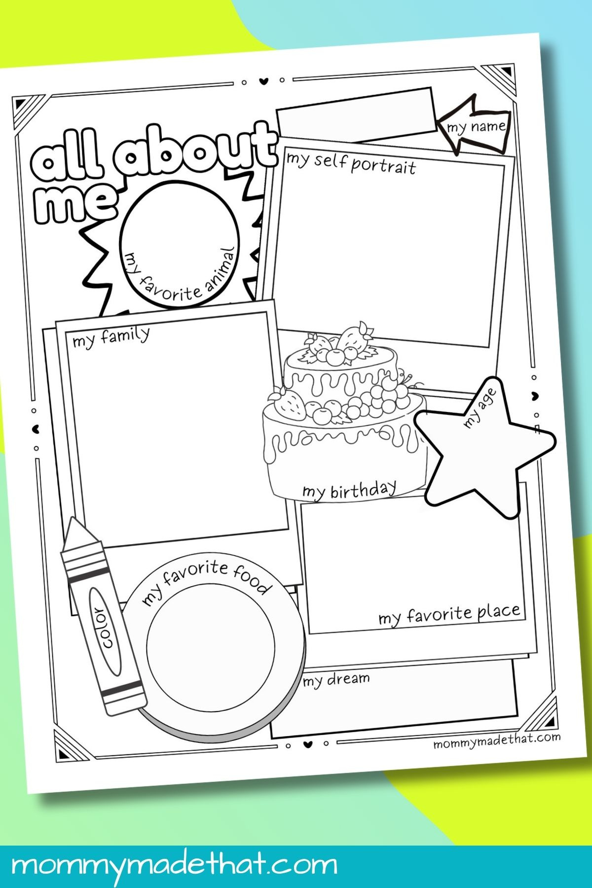 All About Me Worksheets (Free Printable Get To Know Me Activity) inside Free Printable Get To Know Me Worksheets