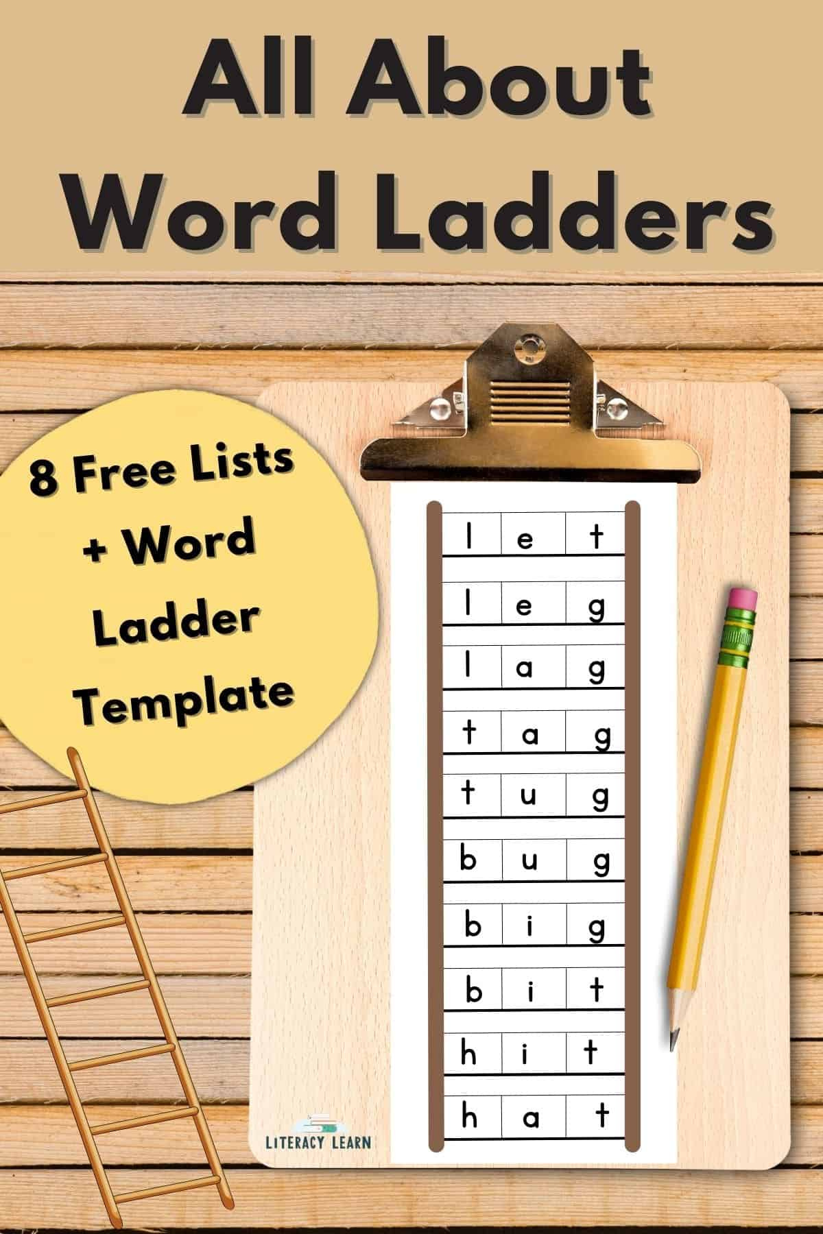 All About Word Ladders - Plus Free Printables - Literacy Learn for Free Printable Word Ladder Worksheets