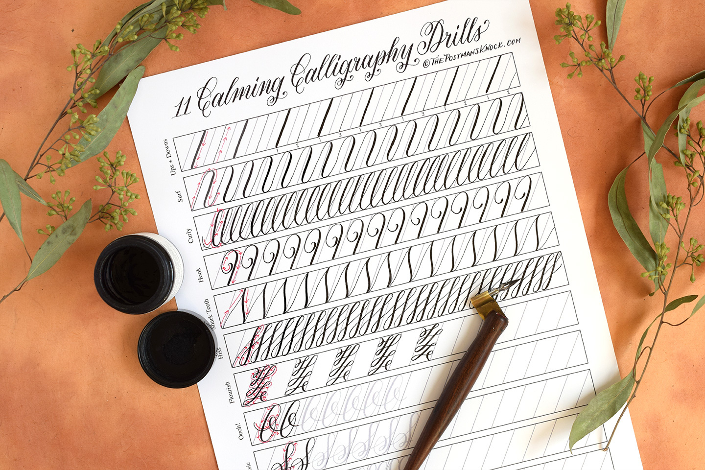 All Of Tpk&amp;#039;S Free Calligraphy Practice Worksheets: A Master List inside Free Printable Worksheets For Calligraphy