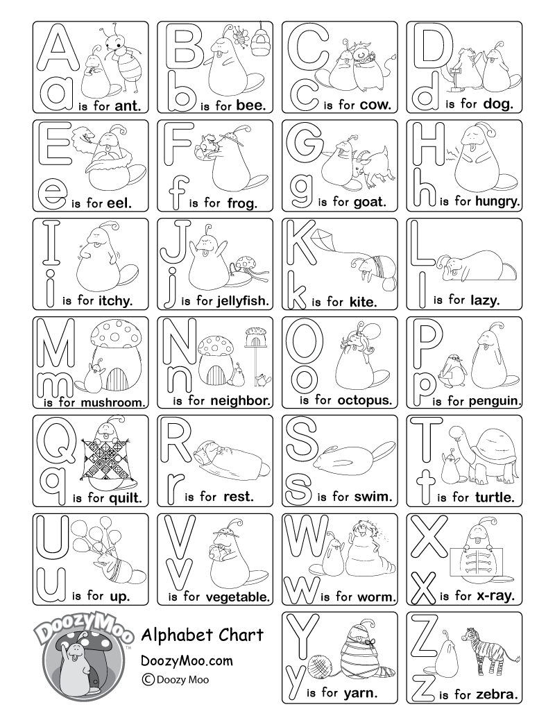 Alphabet Worksheets (Free Printables) - Doozy Moo inside Free Alphabet Printable Worksheets