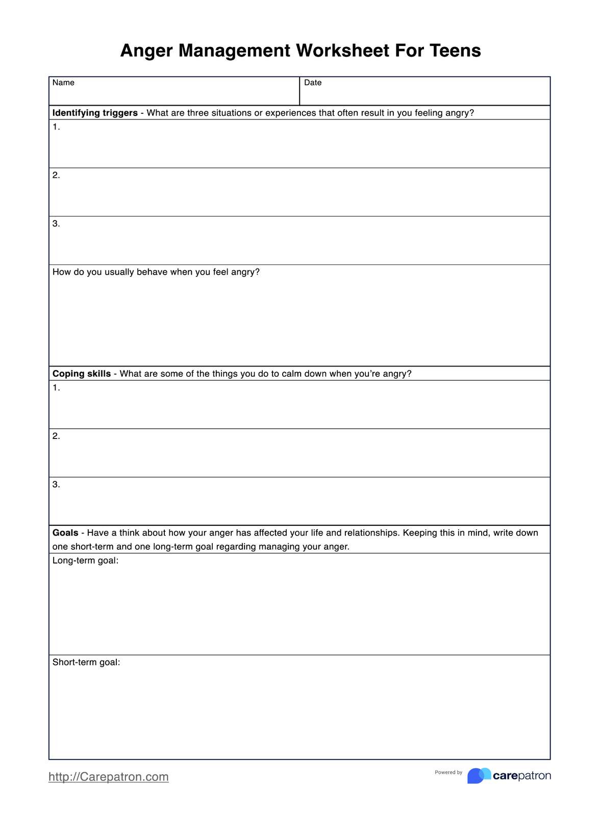 Anger Management Worksheets For Teens pertaining to Free Printable Anger Management Worksheets For Youth