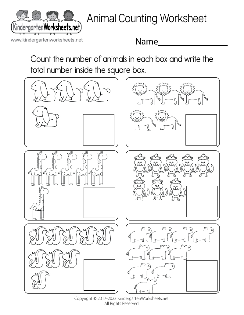 Animal Counting Worksheet - Free Printable, Digital, &amp;amp; Pdf throughout Free Printable Counting Worksheets For Kindergarten