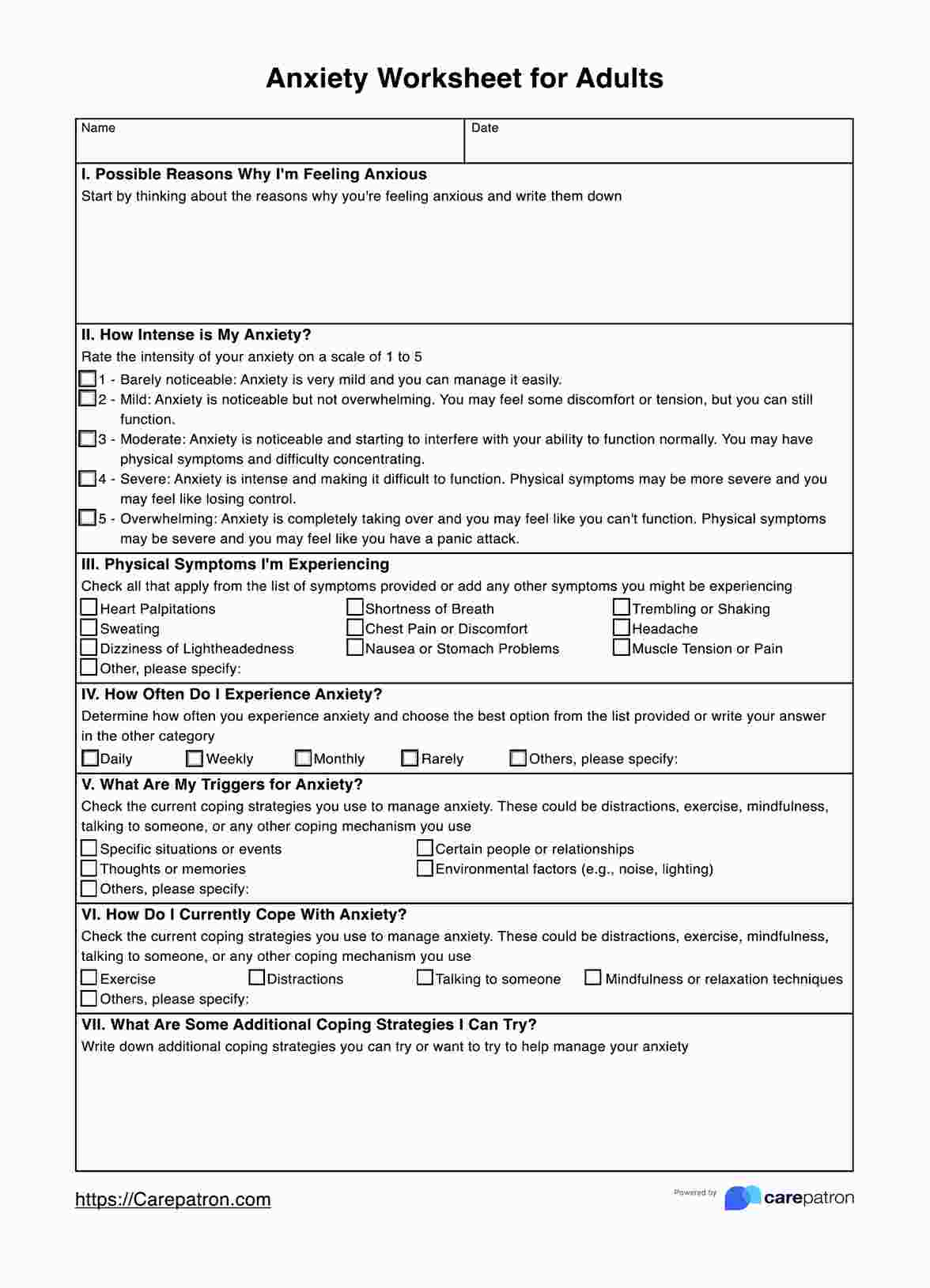 Anxiety Worksheets For Adults regarding Free Printable Anxiety Worksheets For Adults