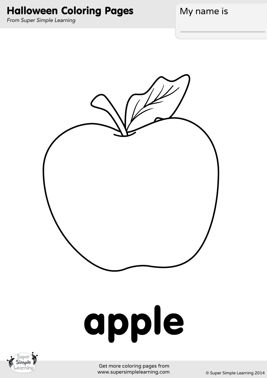 Apple Coloring Page - Super Simple inside Free Printable Apple Worksheets Preschool