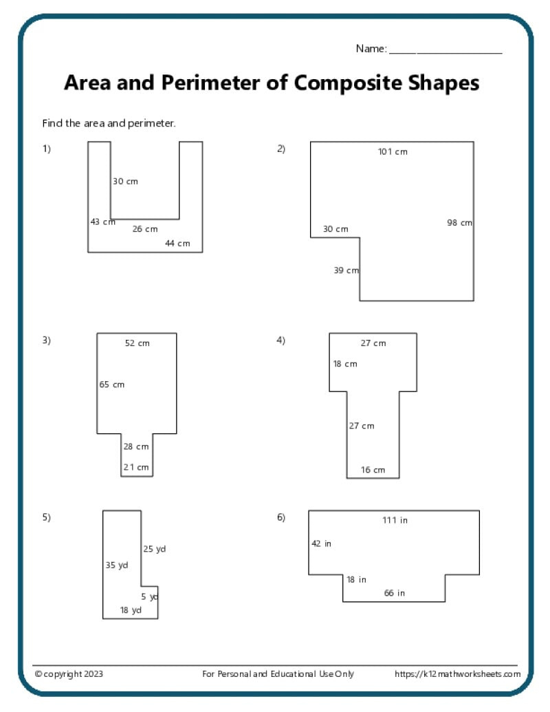 Area And Perimeter Worksheets intended for Free Printable Perimeter Worksheets