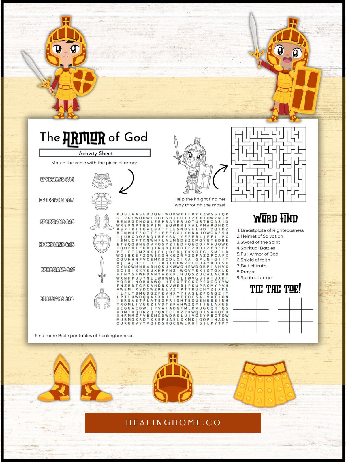 Armor Of God Activity Sheet - Free Download! | Healing Home with Free Printable Armor Of God Worksheets