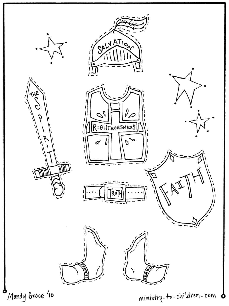 Armor Of God Coloring Pages in Free Printable Armor of God Worksheets