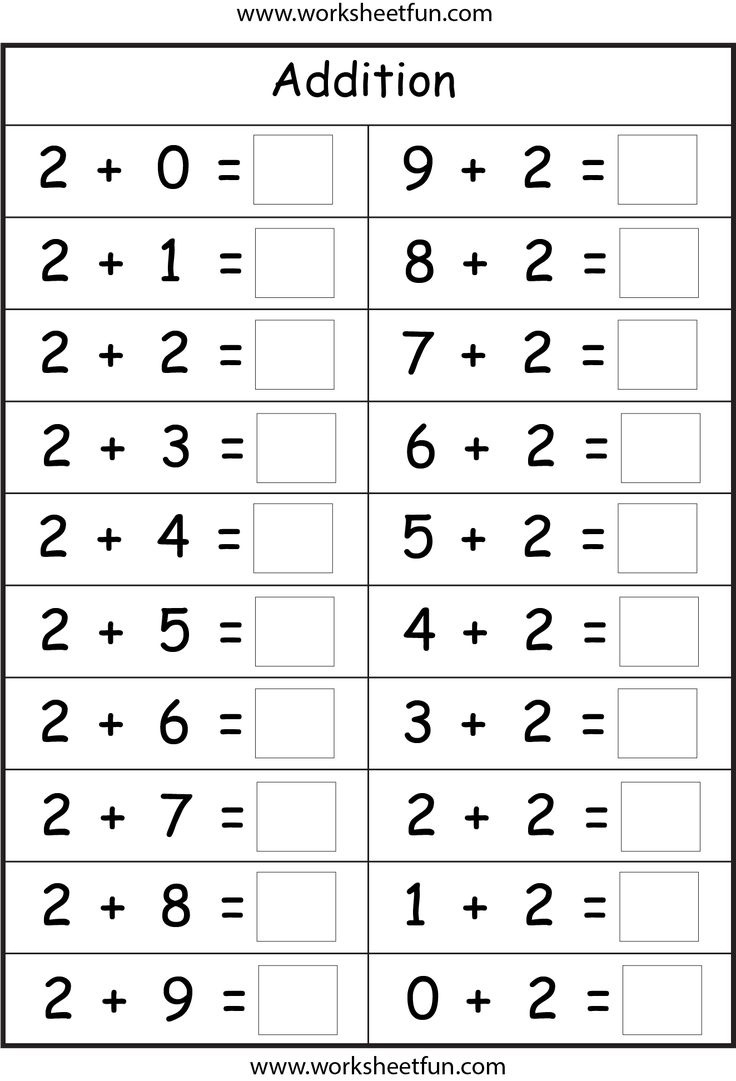 Basic Addition Facts – 8 Worksheets / Free Printable Worksheets with regard to Free Printable Math Facts Worksheets