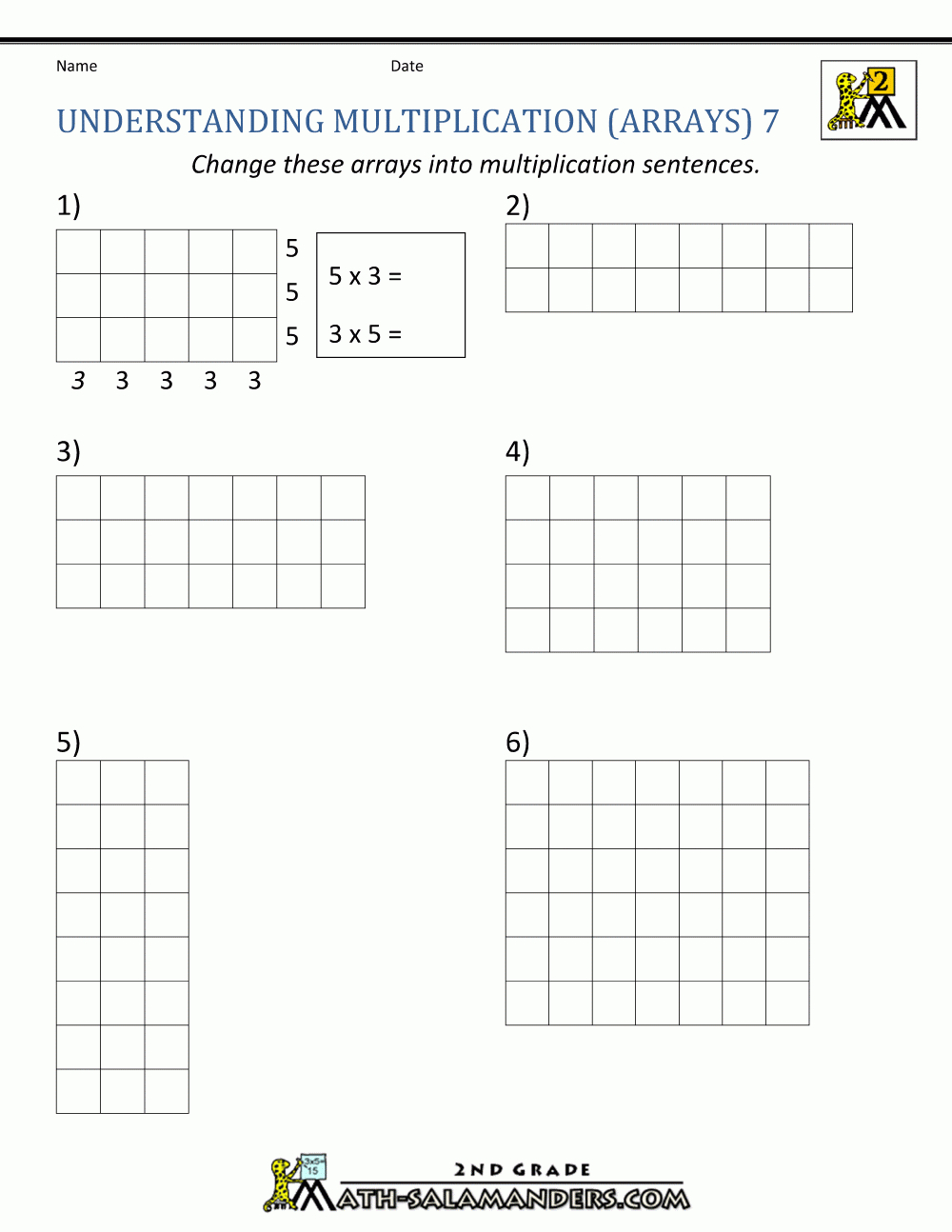 Beginning Multiplication Worksheets within Free Printable Arrays Worksheets