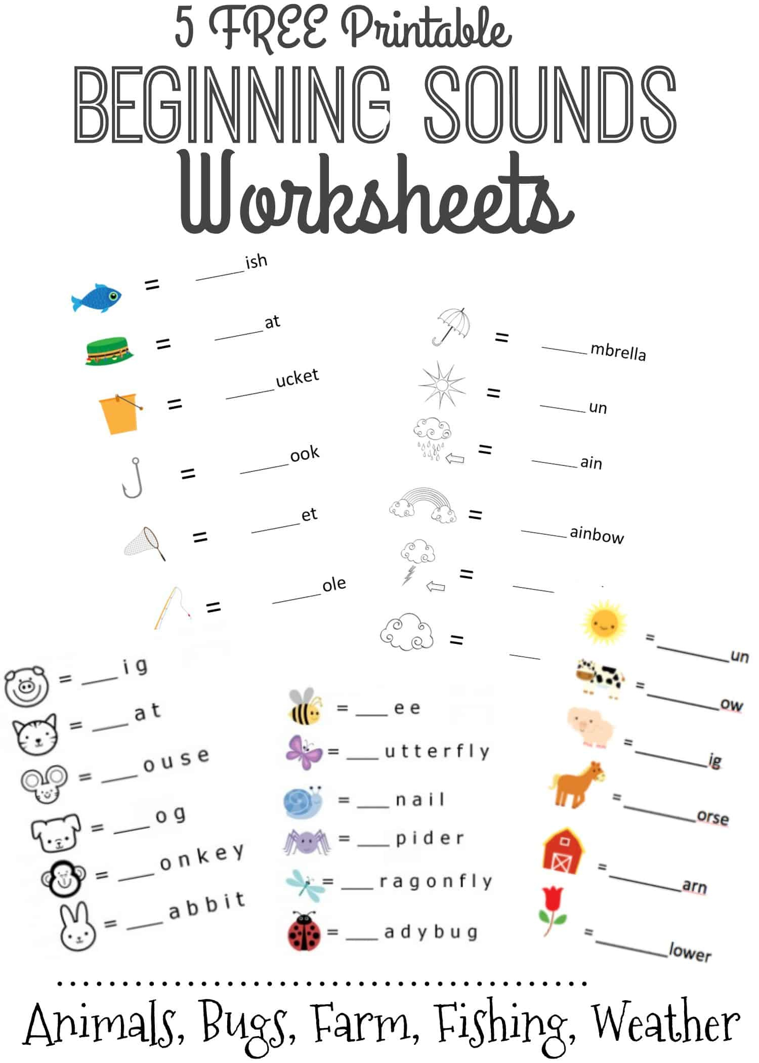 Beginning Sounds Letter Worksheets For Early Learners regarding Beginning Sounds Worksheets Free Printable