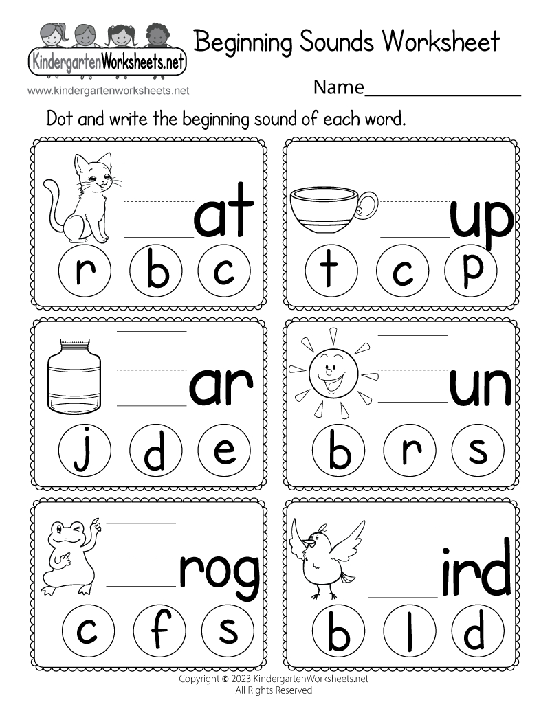 Beginning Sounds Worksheet - Free Printable, Digital, & Pdf intended for Free Phonics Printable Worksheets For Kindergarten