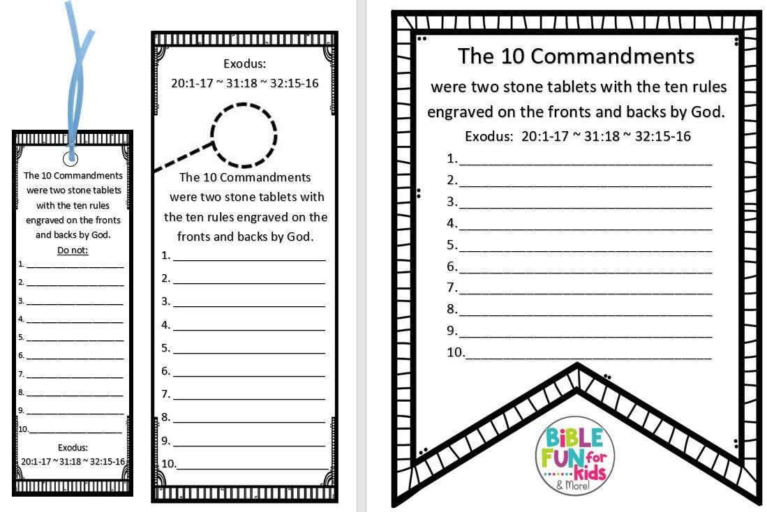 Bible Fun For Kids: Moses And The 10 Commandments intended for Free Printable Ten Commandments Worksheets