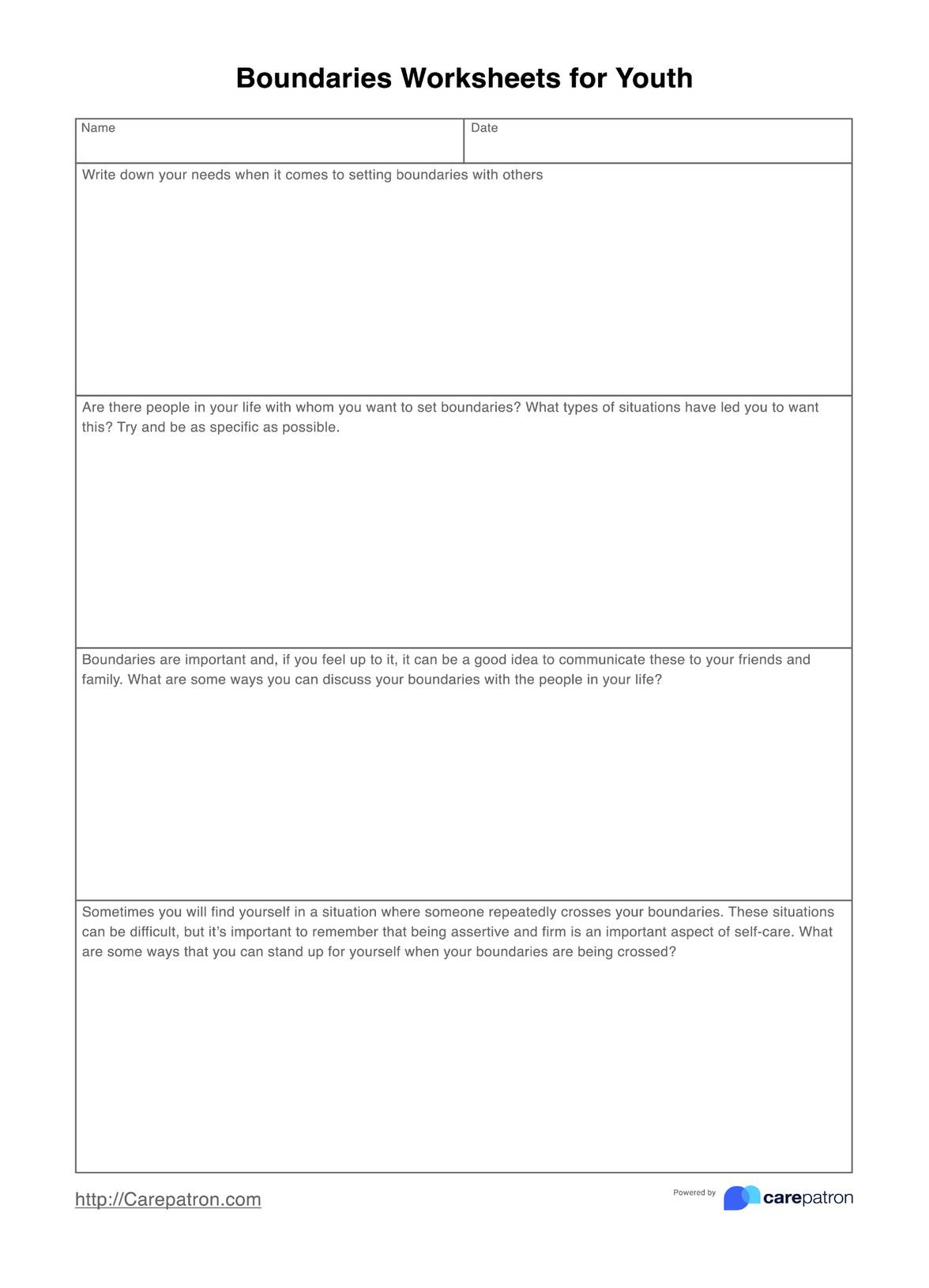 Boundaries Worksheets For Youth with regard to Free Printable Boundaries Worksheets
