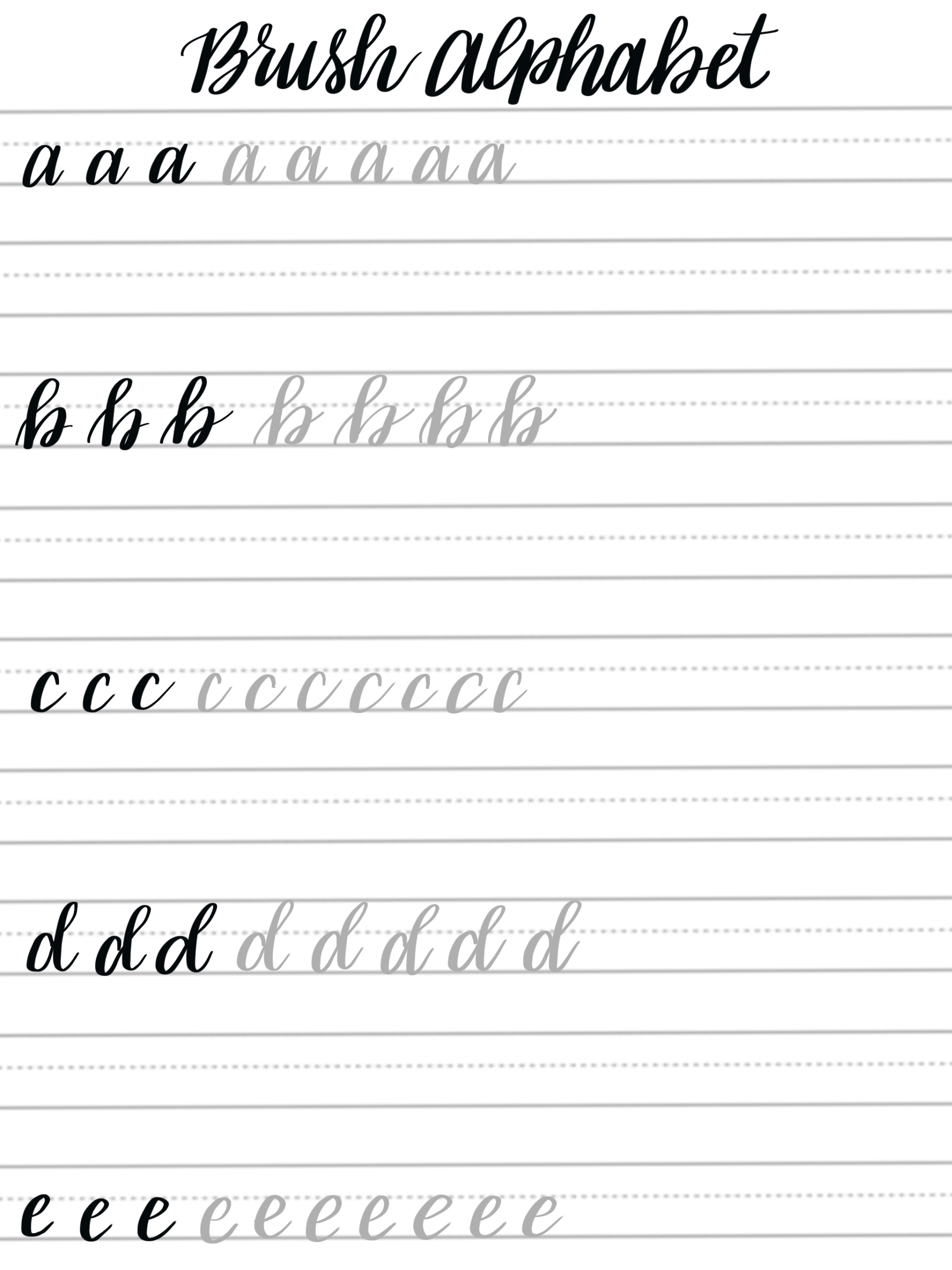 Brush Pen Worksheet Online within Free Printable Worksheets For Calligraphy