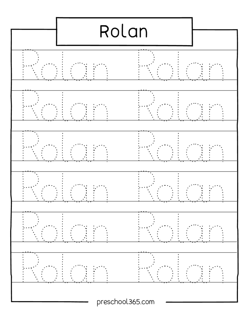 Carson Sadie Levi Rolan Madelyn Name Tracing Sheet for Free Printable Name Tracing Worksheets