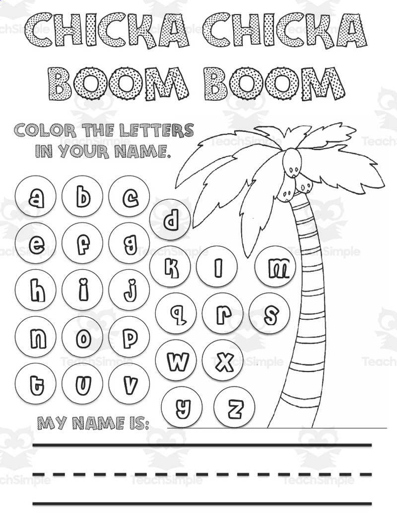 Chicka Chicka Boom Boom Literacy + Math Activity inside Free Printable Chicka Chicka Boom Boom Worksheets