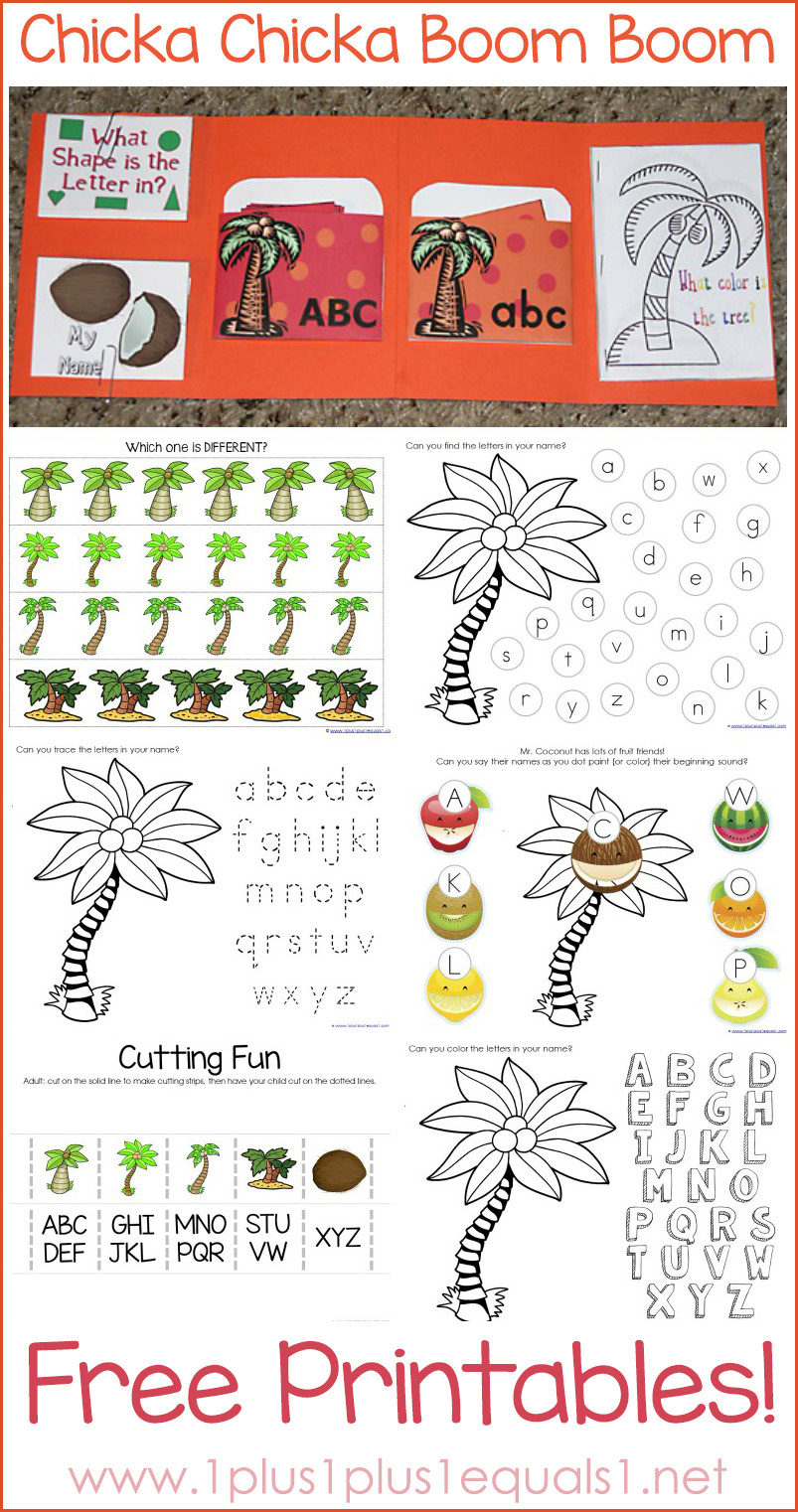Chicka Chicka Boom Boom Theme Printables with regard to Free Printable Chicka Chicka Boom Boom Worksheets