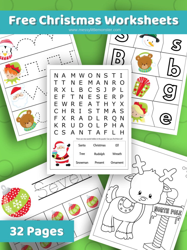 Christmas Printable Activities For Kids - Messy Little Monster with regard to Christmas Activities Free Printable Worksheets