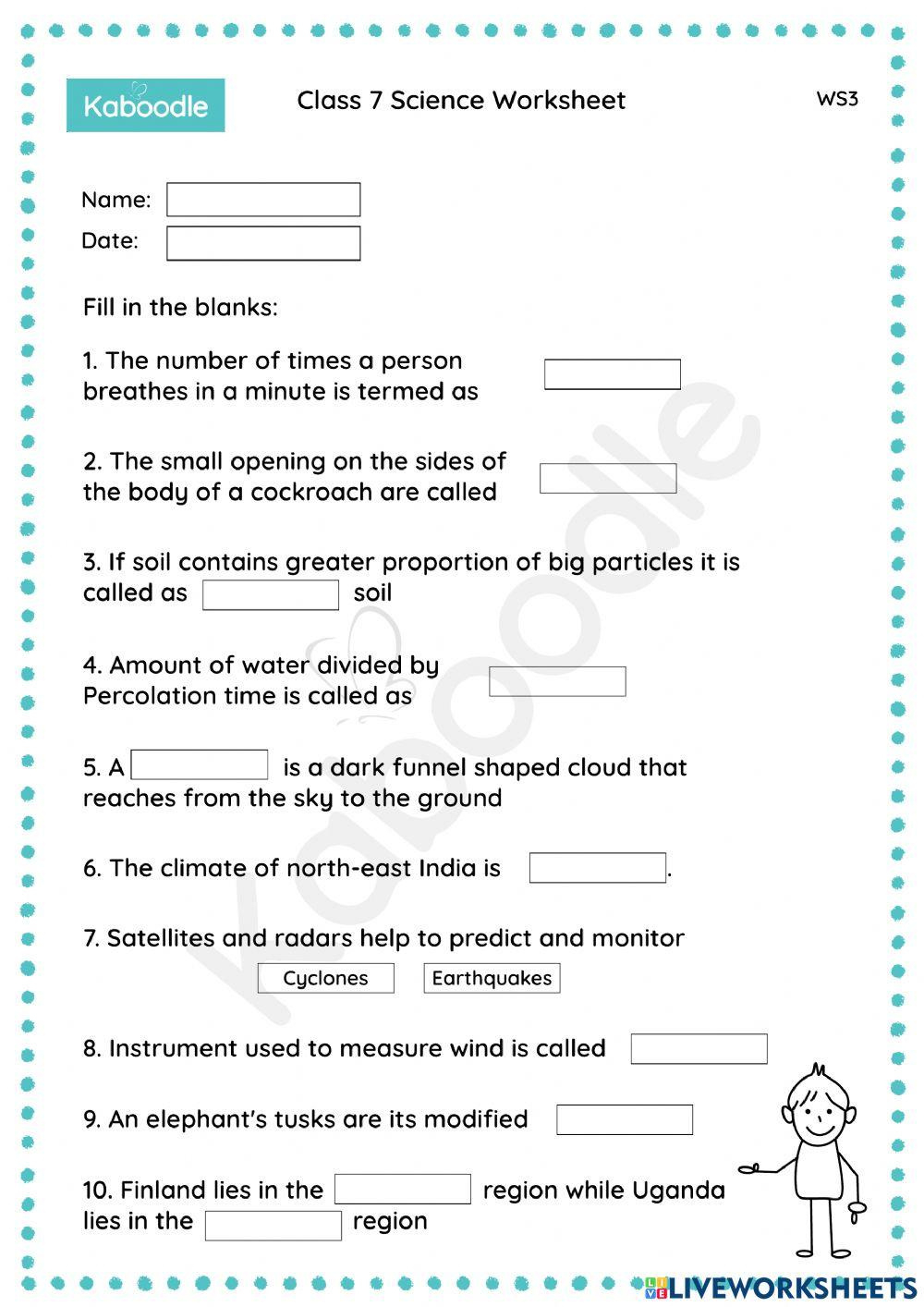 Class 7 Science Worksheet (Mix-3) Worksheet | Live Worksheets in Free Printable 7Th Grade Science Worksheets