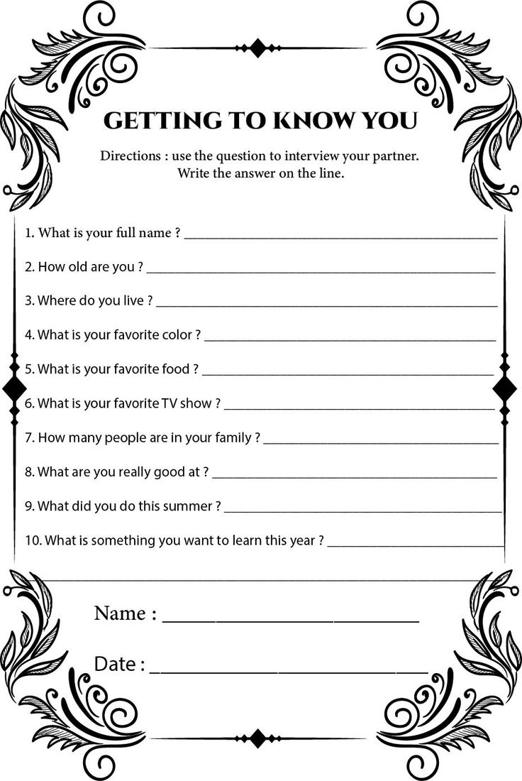 Classroom Getting To Know You - 15 Free Pdf Printables | Printablee within Free Printable Getting To Know You Worksheets