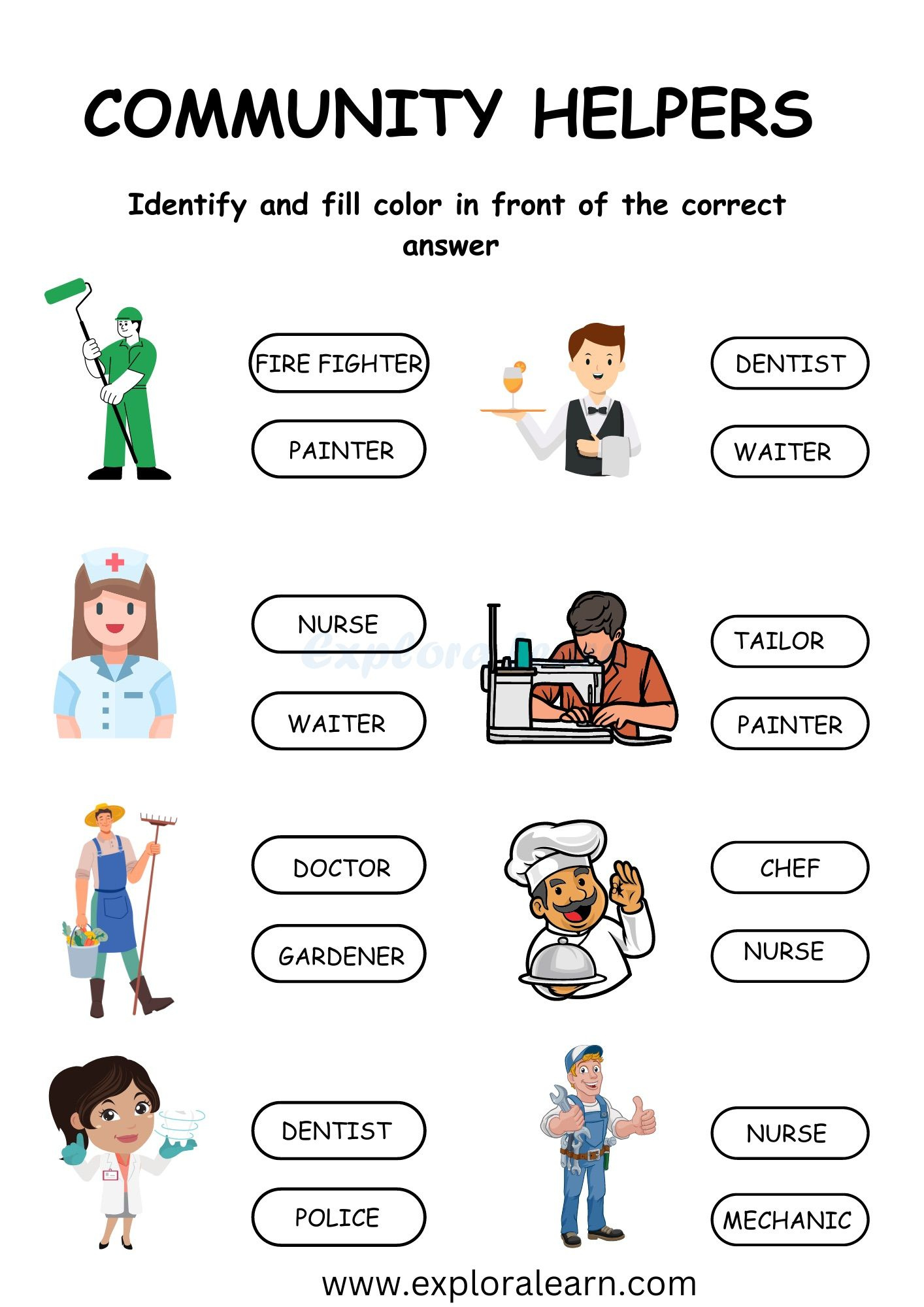 Community Helpers Printables Worksheets For Preschool And for Community Helpers Worksheets Free Printable