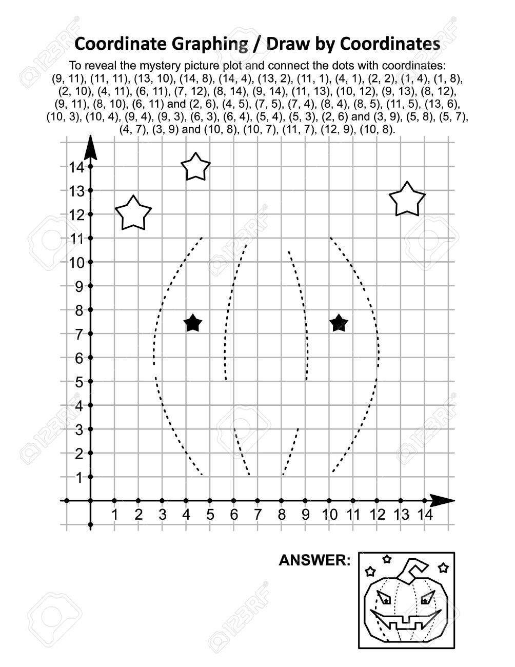 Coordinate Graphing, Or Drawcoordinates, Math Worksheet With for Free Printable Coordinate Graphing Pictures Worksheets Halloween