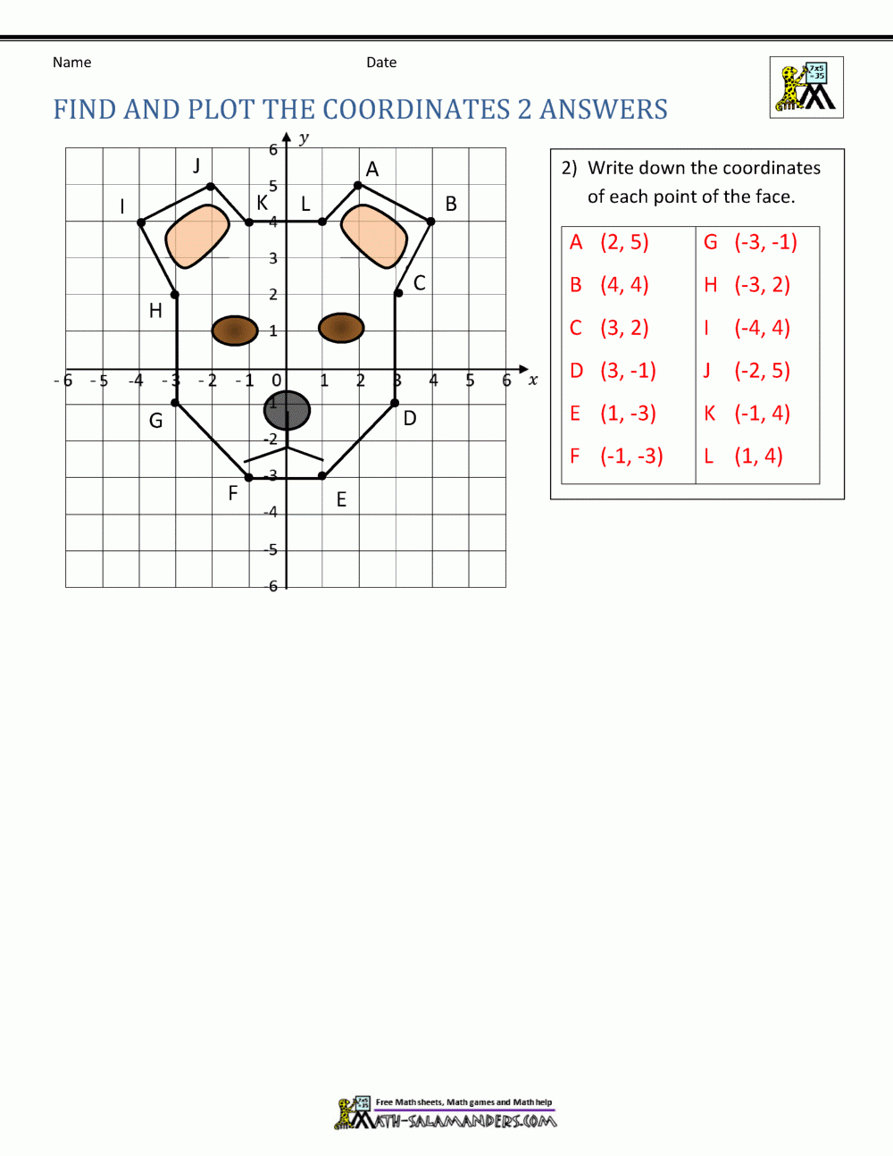 Coordinate Plane Worksheets - 4 Quadrants with Free Printable Coordinate Grid Worksheets