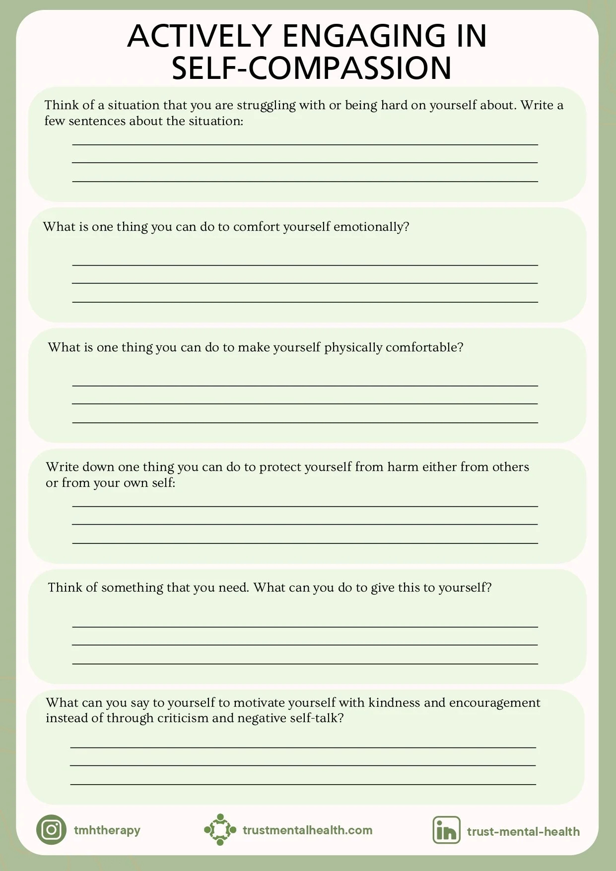 Coping Strategies Worksheets | Trust Mental Health regarding Free Printable Coping Skills Worksheets For Adults