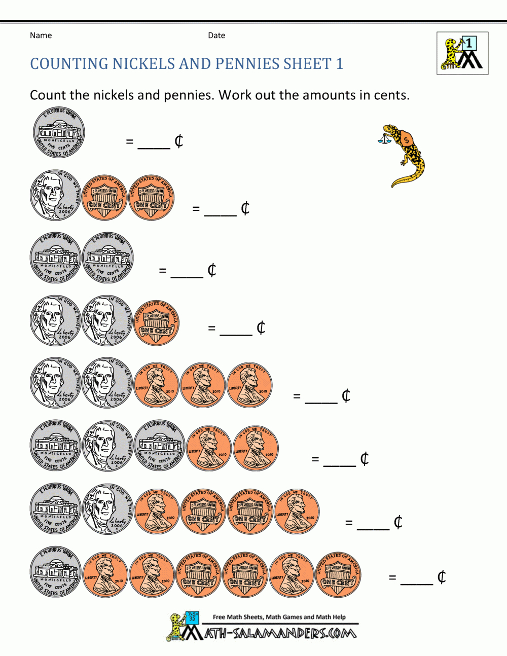 Counting Money Worksheets 1St Grade pertaining to Counting Money Worksheets Free Printable