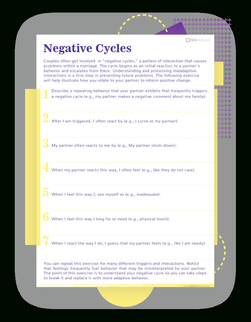 Couples Therapy Worksheets in Free Printable Pre Marriage Counseling Worksheets
