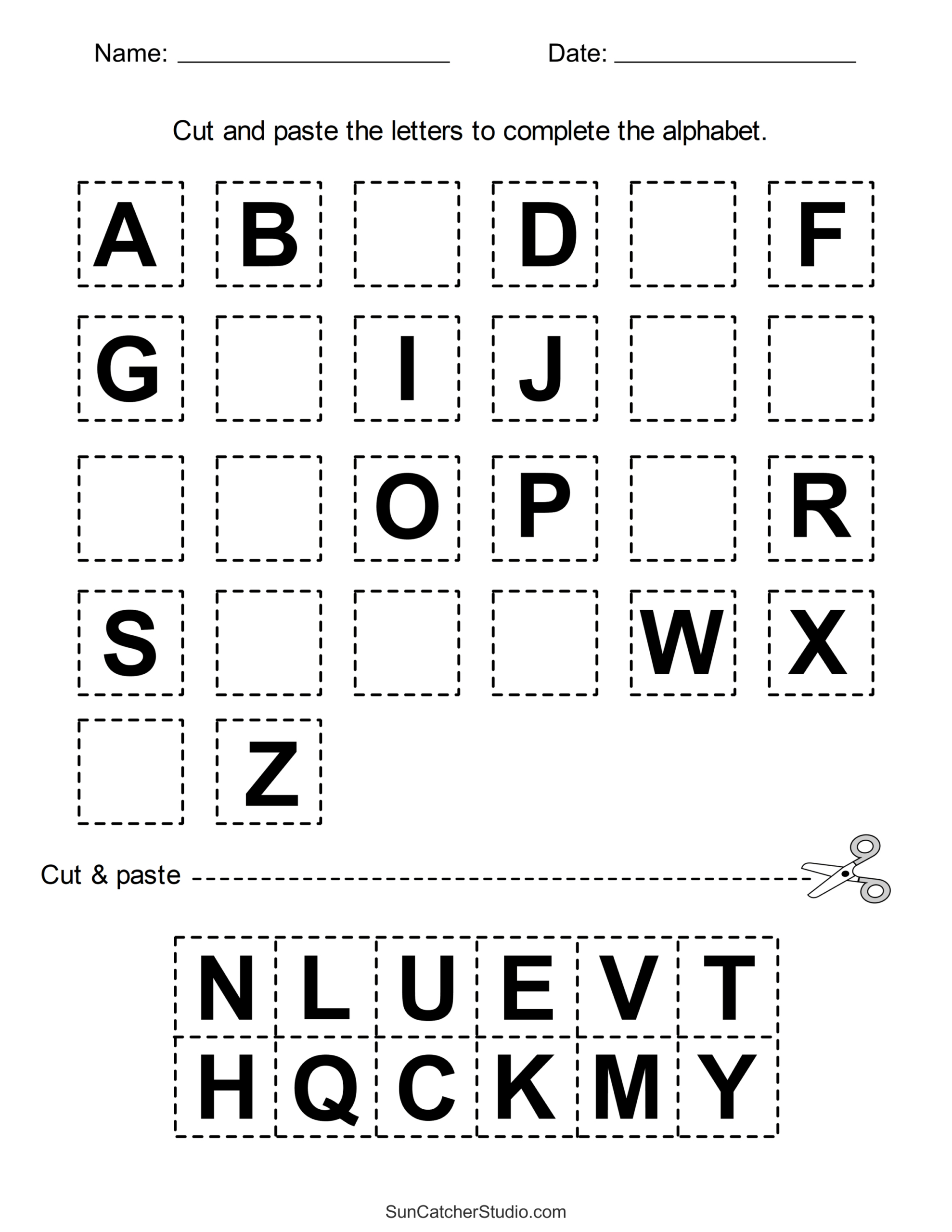 Cut And Paste Worksheets (Printable Activities For Kids) – Free intended for Free Printable Kindergarten Worksheets Free