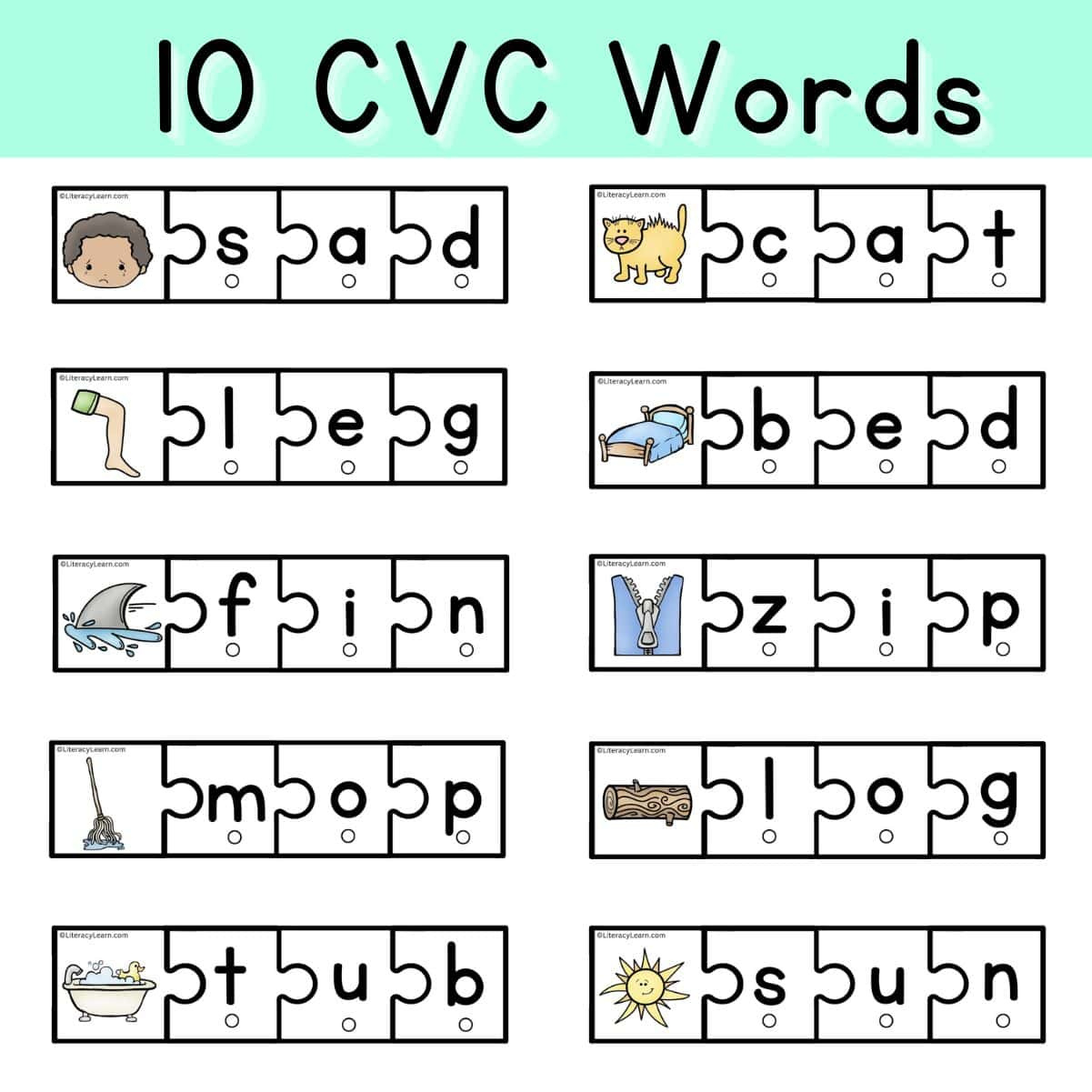 Cvc Build A Word Puzzles - Free Printables - Literacy Learn pertaining to Cvc Words Worksheets Free Printable