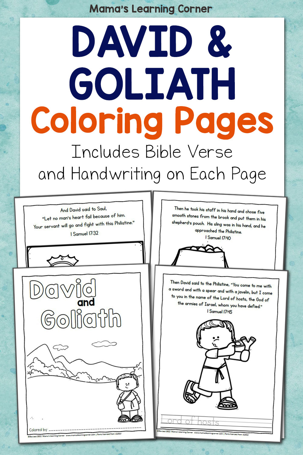 David And Goliath Bible Coloring Pages - Mamas Learning Corner inside Free Printable David And Goliath Worksheets