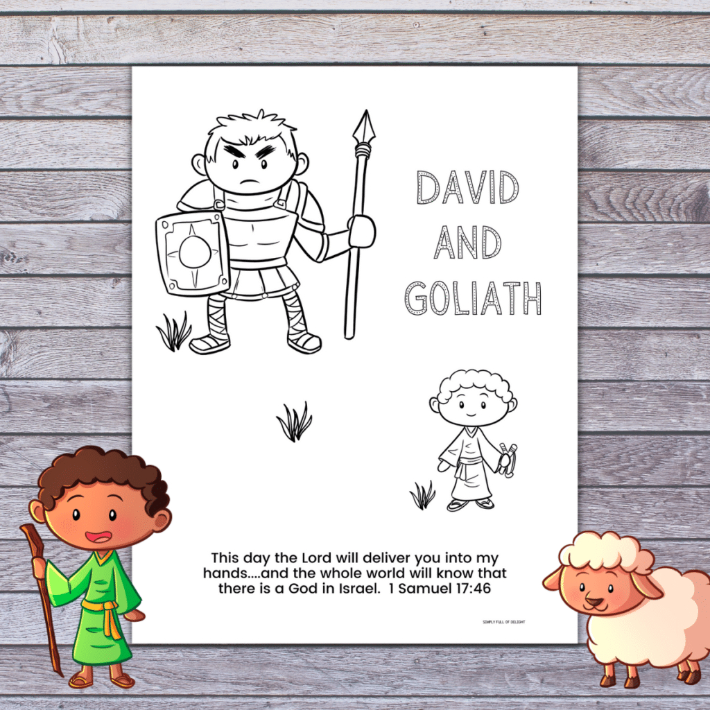 David And Goliath Coloring Page (Free Printable) for Free Printable David and Goliath Worksheets
