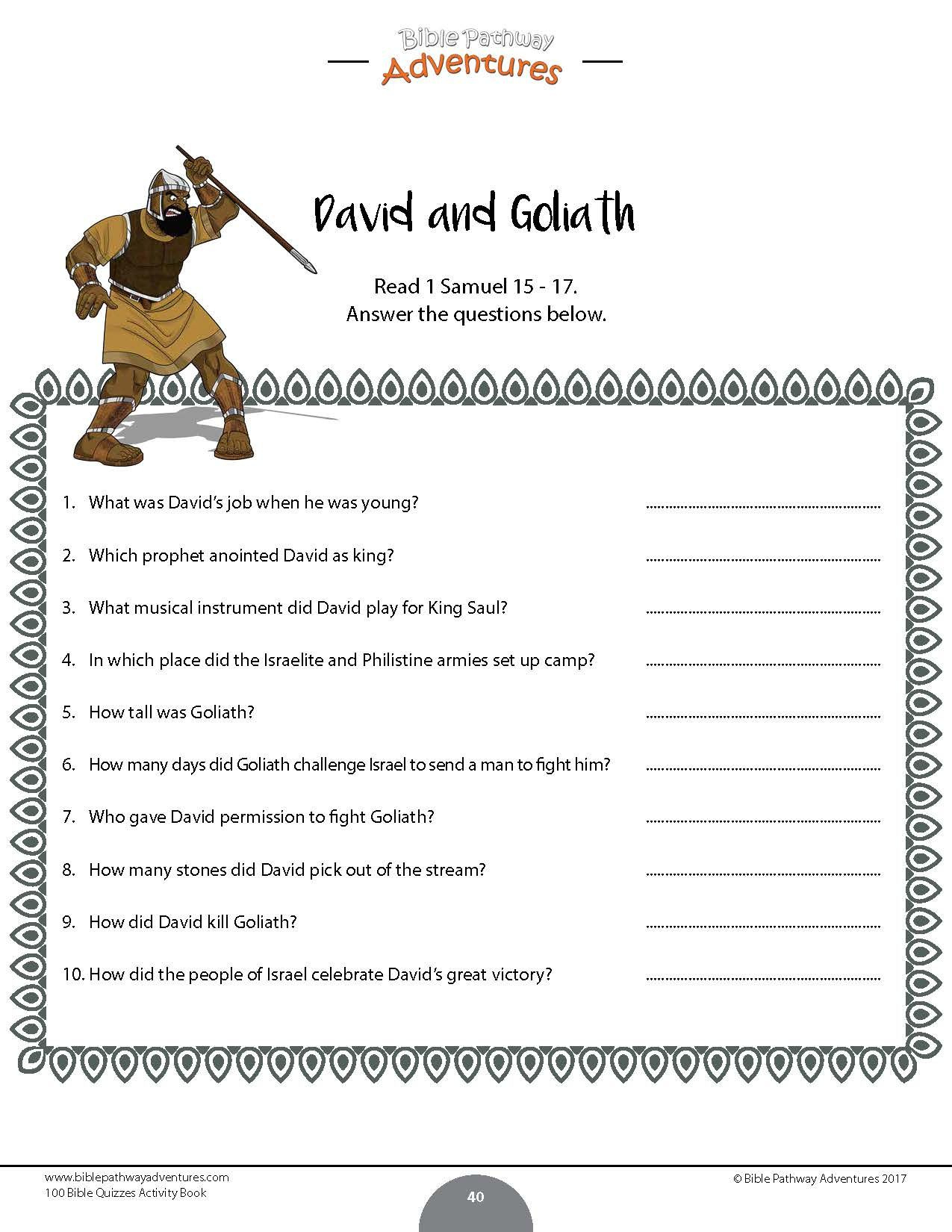 David &amp;amp; Goliath | Children&amp;#039;S Sermons From Sermons4Kids with Free Printable David and Goliath Worksheets