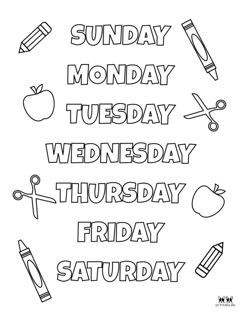 Days Of The Week Worksheets &amp;amp; Printables - 50 Free Pages | Printabulls regarding Free Printable Days Of The Week Worksheets