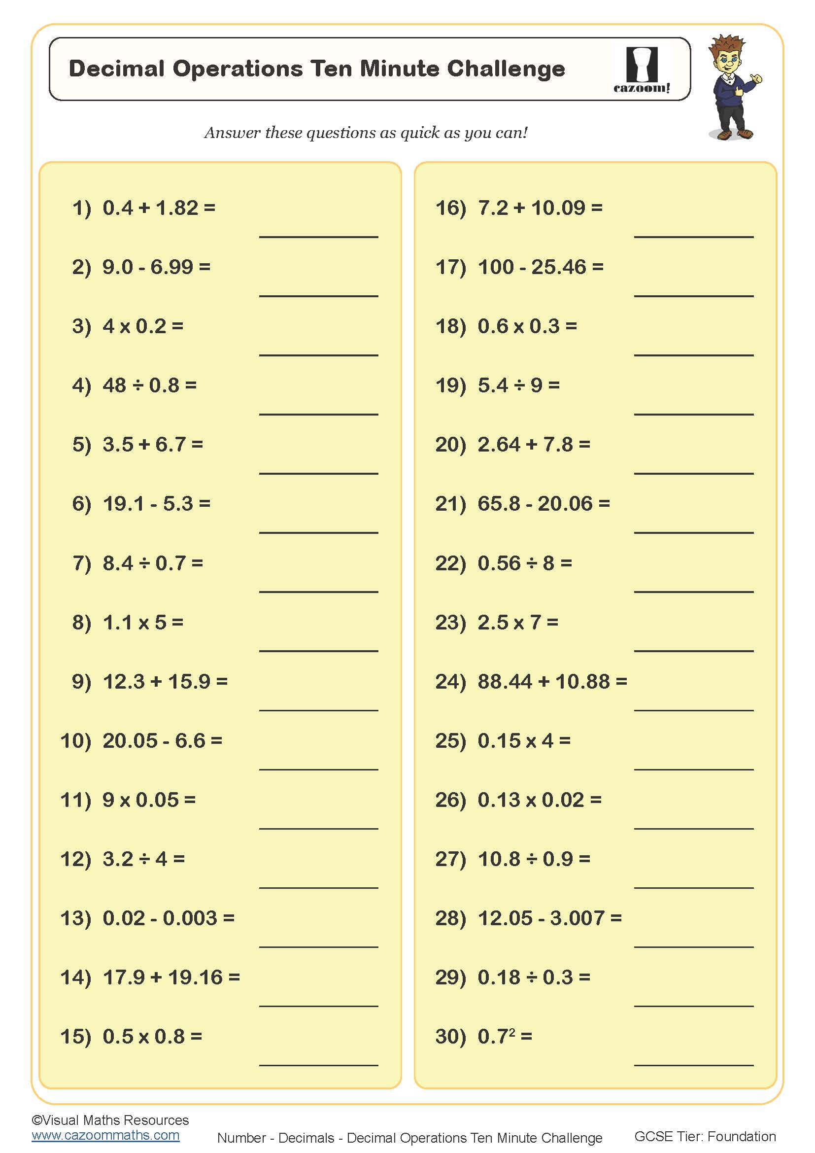 Decimals Worksheets - Printable Adding Ordering &amp;amp; Multiplying pertaining to Free Printable Decimal Worksheets