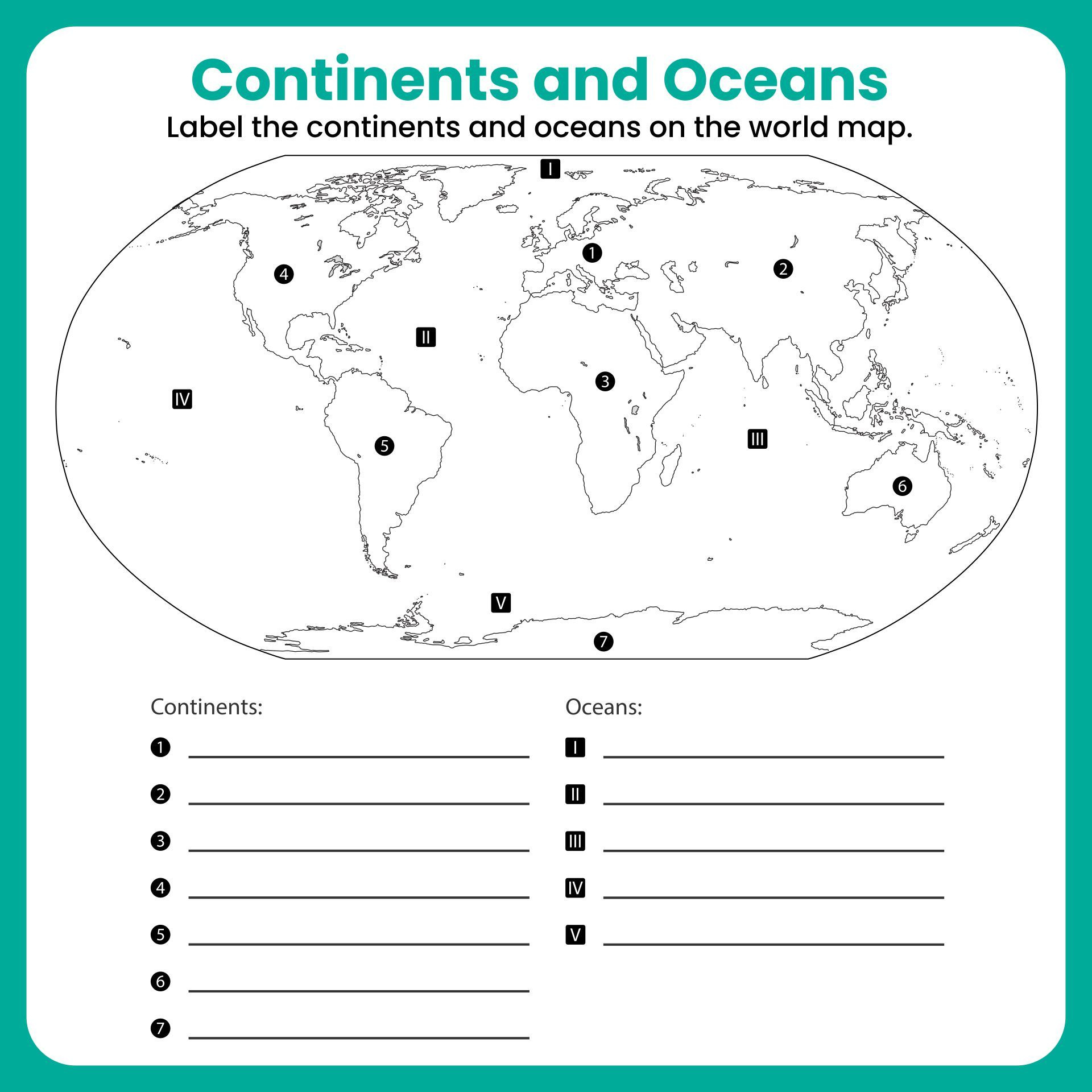 Discover 8 My Saves And Social Studies Worksheets Ideas On This for Free Printable Continents and Oceans Worksheets