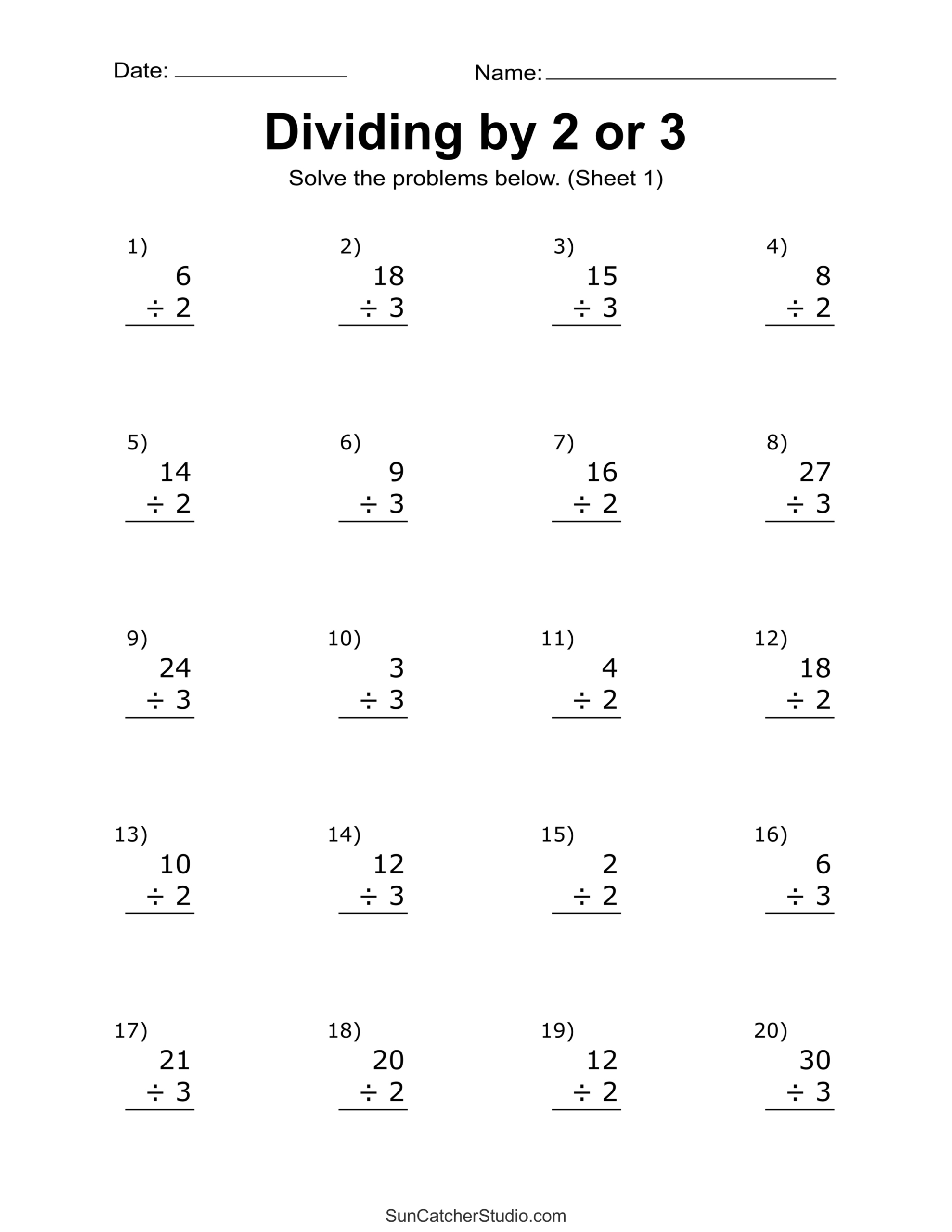 Division Worksheets &amp;amp; Problems (Free Printable Math Drills) – Free pertaining to Free Printable Math Division Worksheets