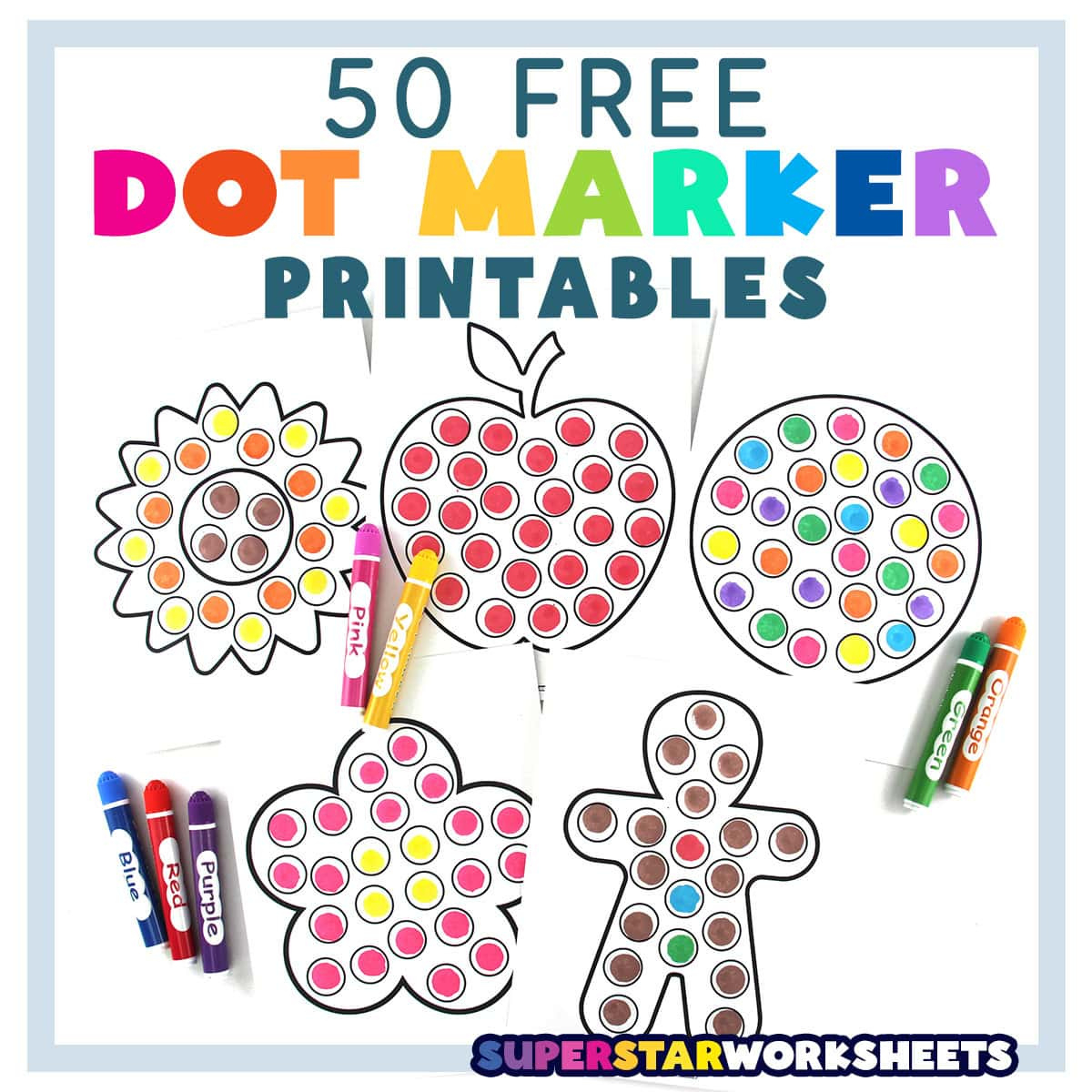 Dot Marker Printables - Superstar Worksheets in Do A Dot Worksheets Free Printable