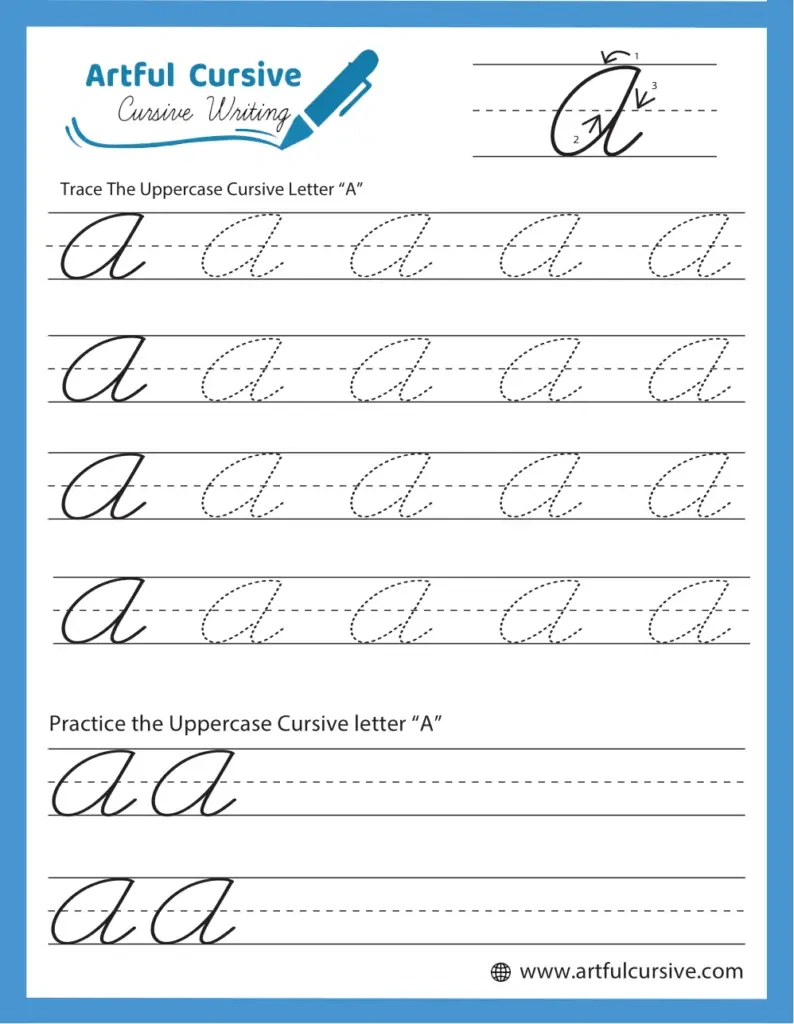 Download Free Printable Cursive Writing Worksheets - Artful Cursive throughout Free Printable Cursive Handwriting Worksheets