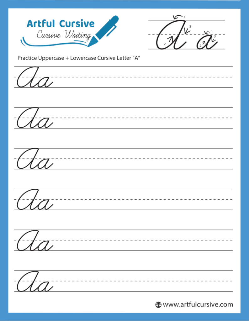 Download Free Printable Cursive Writing Worksheets - Artful Cursive within Free Cursive Printable Worksheets