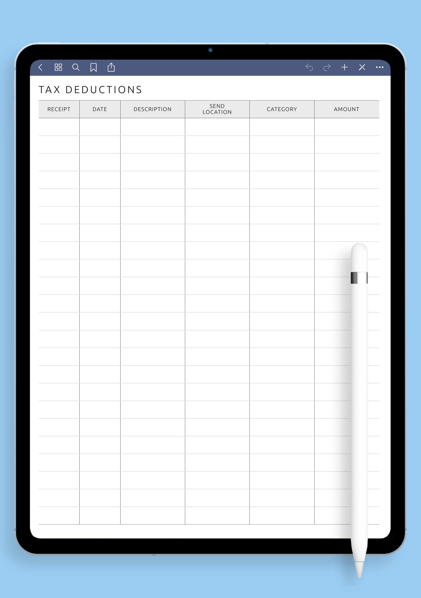 Download Printable Simple Tax Deductions Tracker Template Pdf in Free Printable Tax Deduction Worksheets