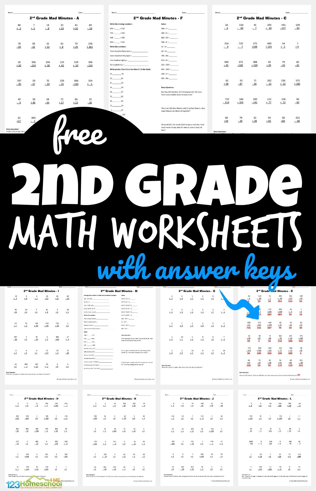 ✏️ Free Printable 2Nd Grade Math Minutes Worksheets Pdf pertaining to Second Grade Math Worksheets Free Printable